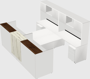 Shared u-shaped reception desks