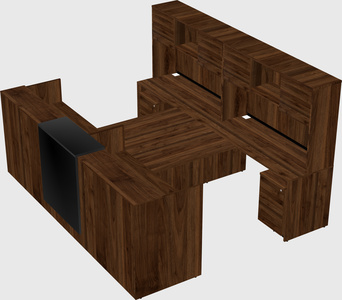 Shared u-shaped reception desks