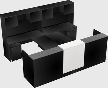Shared u-shaped reception desks