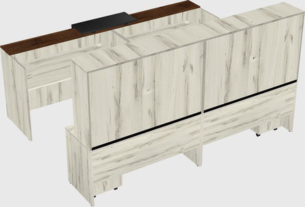 Shared u-shaped reception desks
