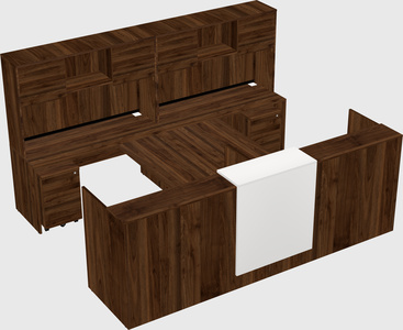 Shared u-shaped reception desks