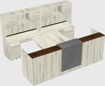 Shared u-shaped reception desks