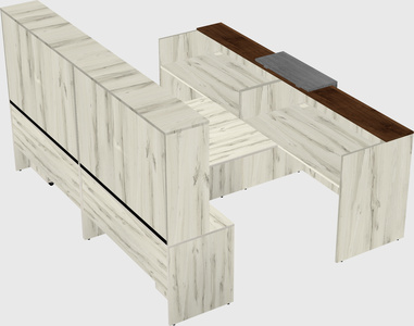 Shared u-shaped reception desks