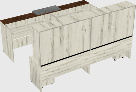 Shared u-shaped reception desks