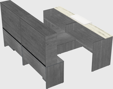 Shared u-shaped reception desks