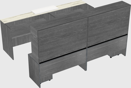 Shared u-shaped reception desks
