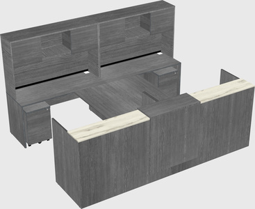 Shared u-shaped reception desks
