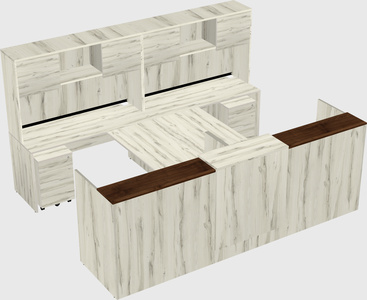 Shared u-shaped reception desks