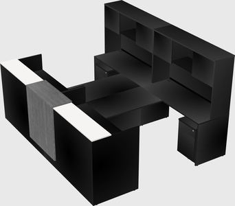 Shared u-shaped reception desks