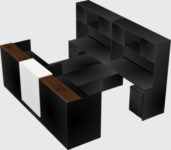 Shared u-shaped reception desks
