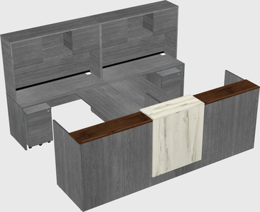 Shared u-shaped reception desks