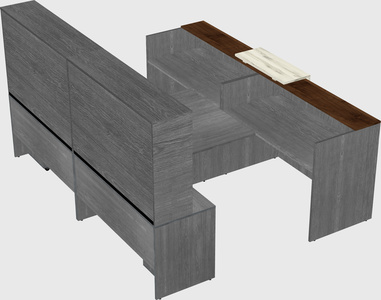 Shared u-shaped reception desks