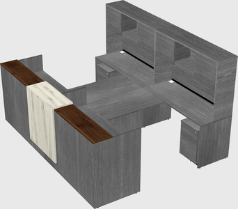Shared u-shaped reception desks