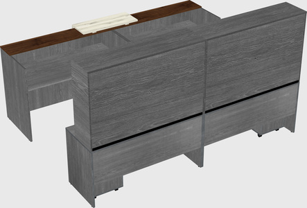 Shared u-shaped reception desks
