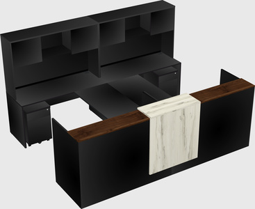 Shared u-shaped reception desks
