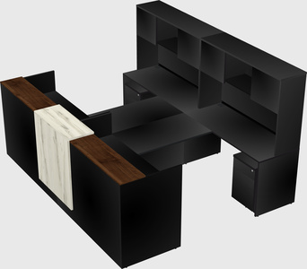 Shared u-shaped reception desks