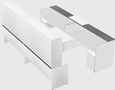 Shared u-shaped reception desks
