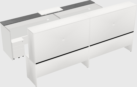 Shared u-shaped reception desks