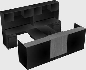 Shared u-shaped reception desks