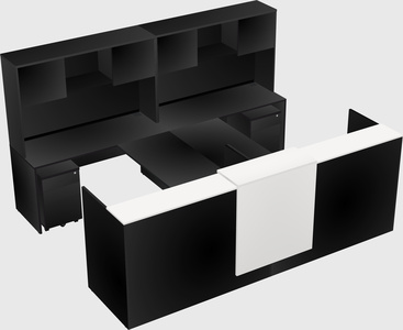 Shared u-shaped reception desks