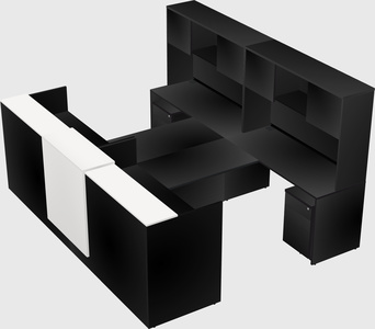 Shared u-shaped reception desks
