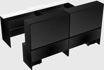 Shared u-shaped reception desks