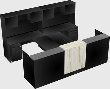 Shared u-shaped reception desks