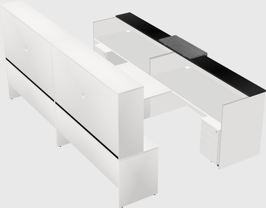 Shared u-shaped reception desks