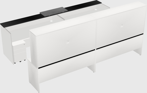 Shared u-shaped reception desks