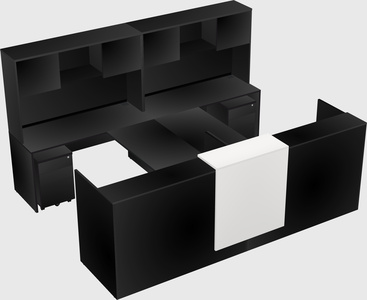 Shared u-shaped reception desks