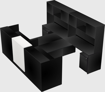 Shared u-shaped reception desks