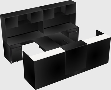 Shared u-shaped reception desks