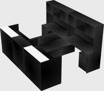 Shared u-shaped reception desks