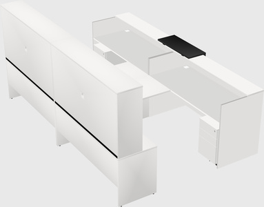 Shared u-shaped reception desks