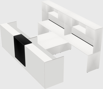 Shared u-shaped reception desks