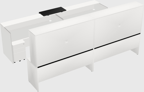 Shared u-shaped reception desks