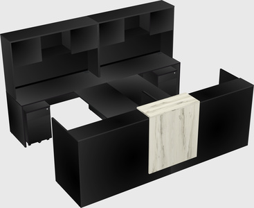 Shared u-shaped reception desks