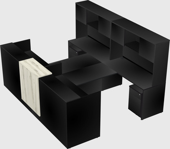 Shared u-shaped reception desks
