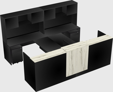 Shared u-shaped reception desks