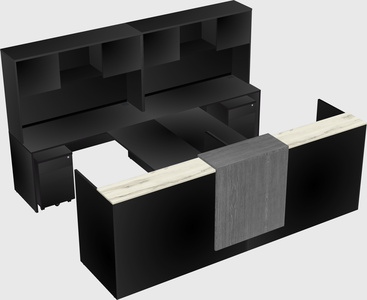 Shared u-shaped reception desks