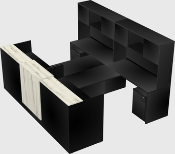 Shared u-shaped reception desks