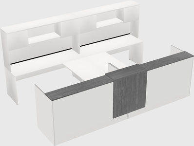 Shared u-shaped reception desks
