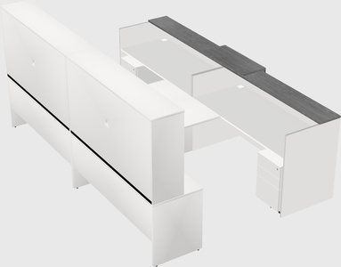 Shared u-shaped reception desks