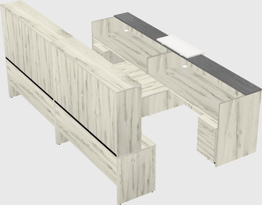 Shared u-shaped reception desks