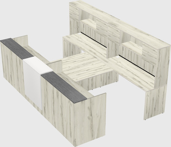Shared u-shaped reception desks