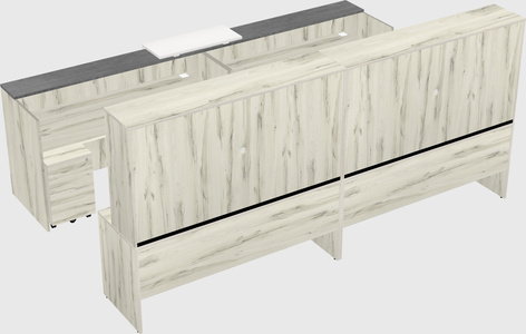 Shared u-shaped reception desks
