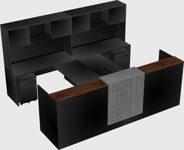 Shared u-shaped reception desks