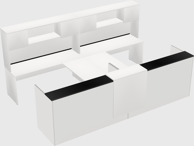 Shared u-shaped reception desks