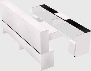 Shared u-shaped reception desks