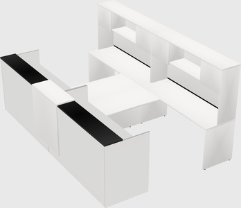 Shared u-shaped reception desks
